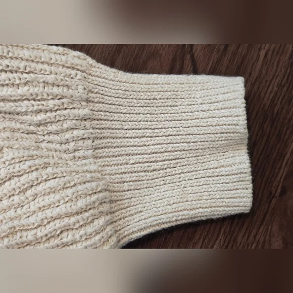 J.Crew Cropped Patch-Pocket Beach Cardigan Sweater 3X Cream Chunky Knit#0010 - Picture 6 of 8